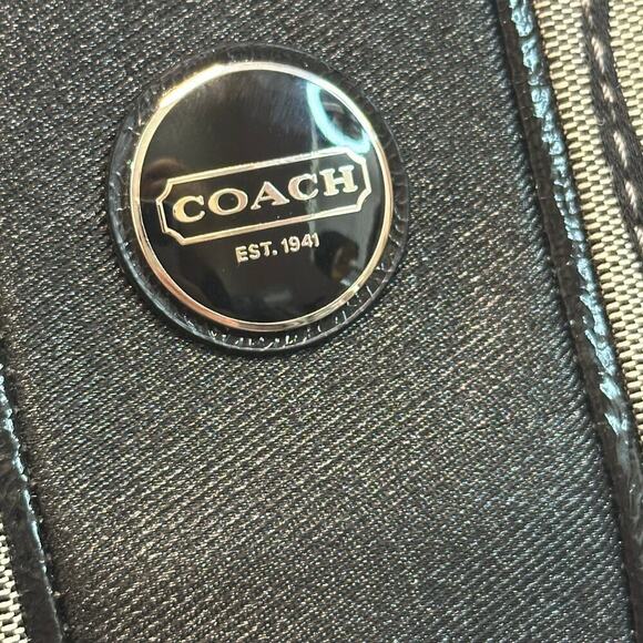 Vintage Y2K Coach Black and Gray Monogram Shoulder Bag - Picture 3 of 8